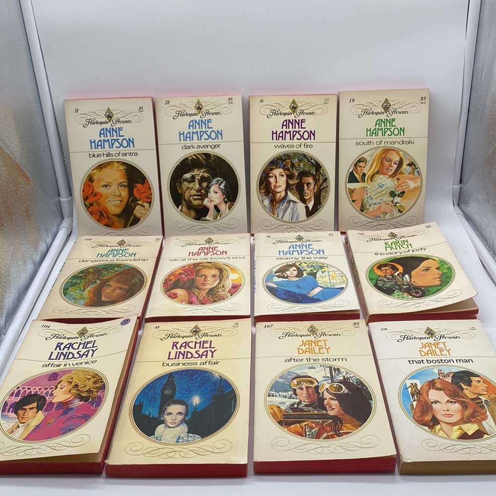 Bundle of Harlequin Presents 12 Softcover Romance Books Vintage 1970’s